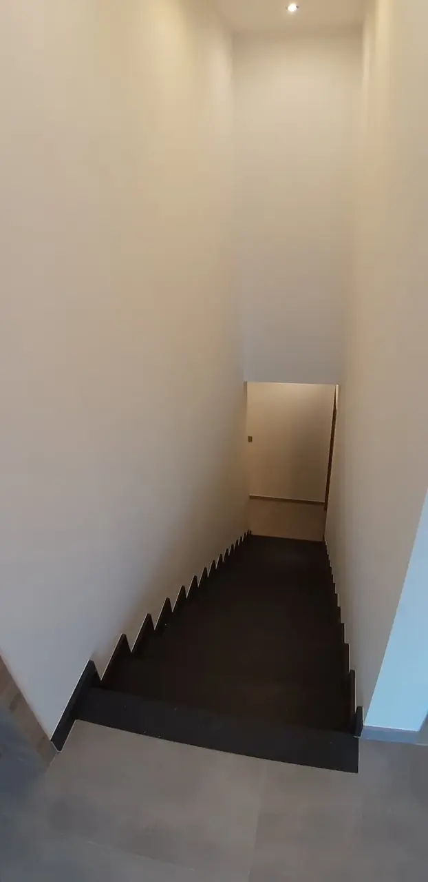 Escalier intérieur avec marches sombres